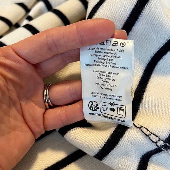 Sezane Betty Cardigan in Navy/Ecru Gold buttons, Size S - Picture 8 of 9